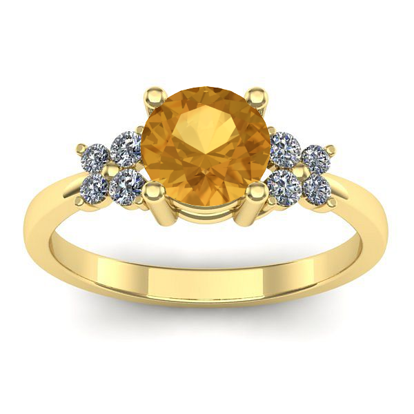 Inel logodna cu citrin rotund