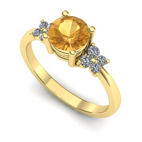 Inel din aur galben cu citrin