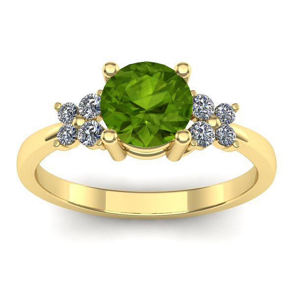 Inel cu peridot rotund