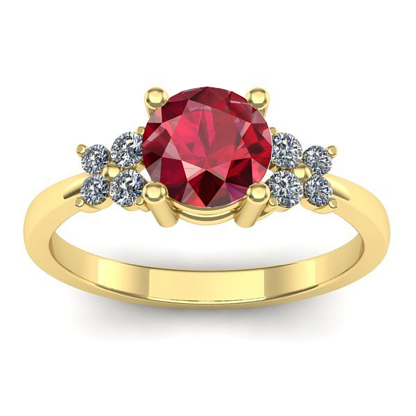 Inel logodna cu rubin rotund