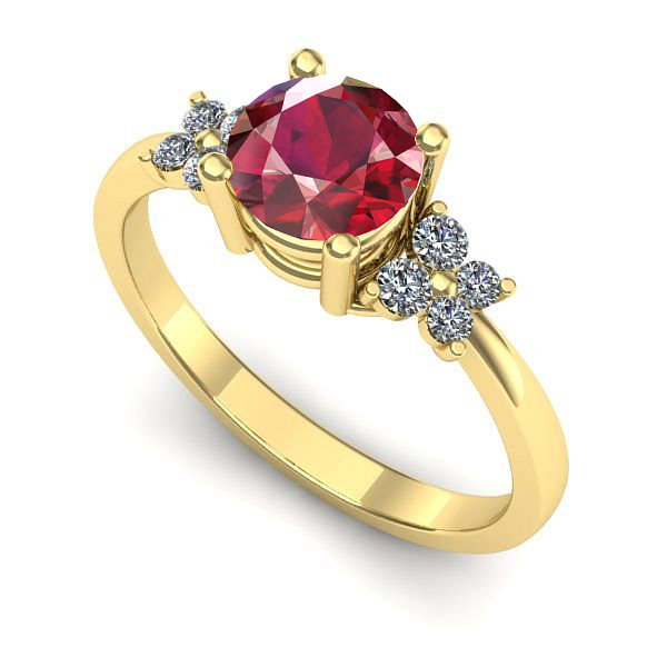 Inel din aur galben cu rubin