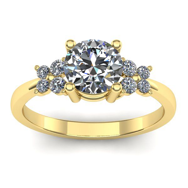 Inel cu diamant de laborator rotund