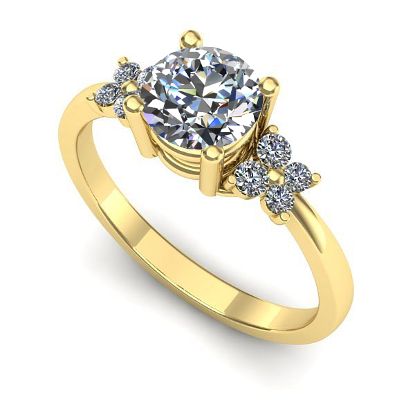 Inel de logodna din aur galben cu safir alb