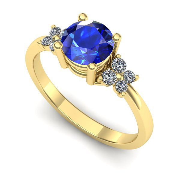 Inel de logodna din aur galben cu safir