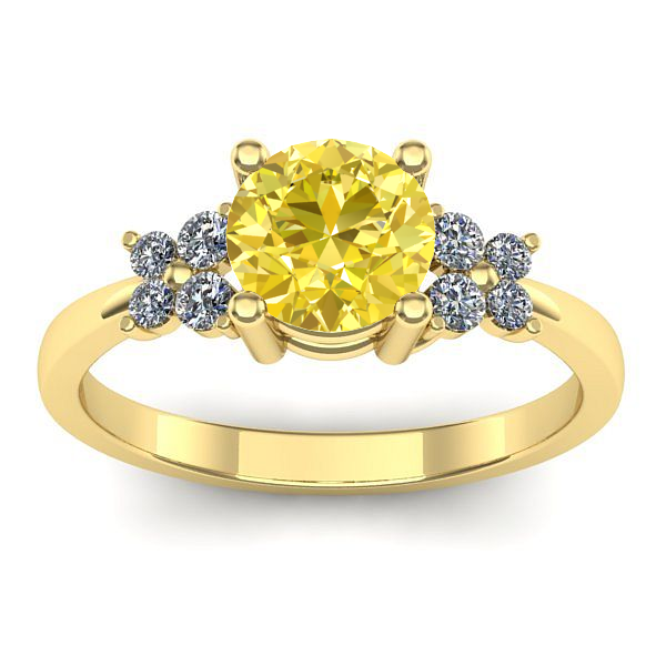 Inel cu safir galben rotund