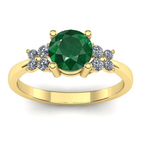 Inel cu smarald rotund