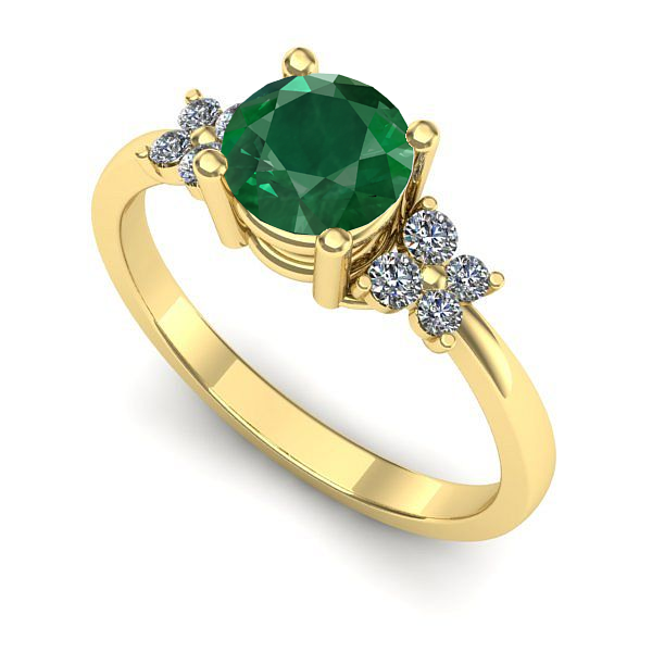 Inel din aur galben cu smarald