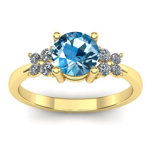 Inel logodna cu topaz blue rotund