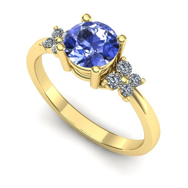 Inel de logodna din aur galben cu tanzanit