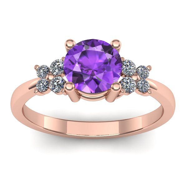 Inel de logodna cu ametist rotund