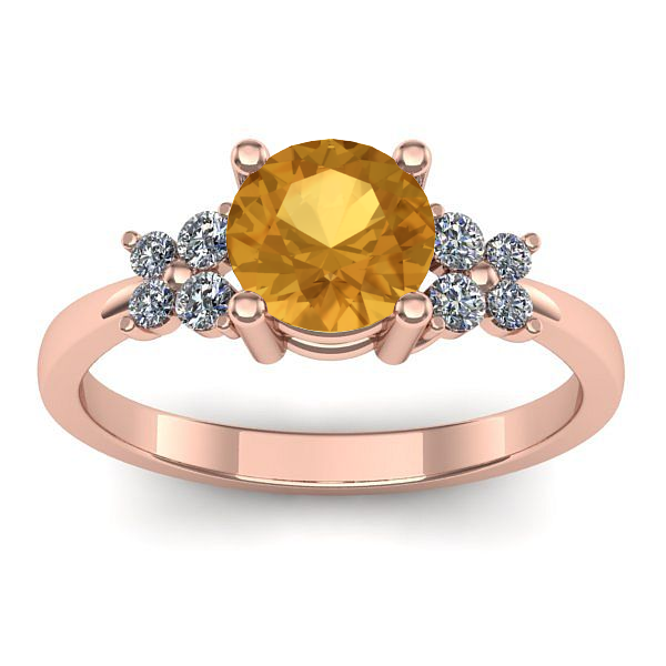 Inel de logodna cu citrin rotund