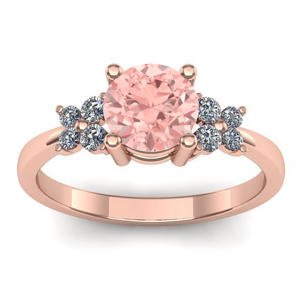 Inel logodna cu diamant de laborator roz rotund