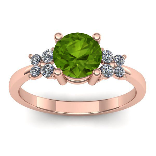 Inel de logodna cu peridot rotund