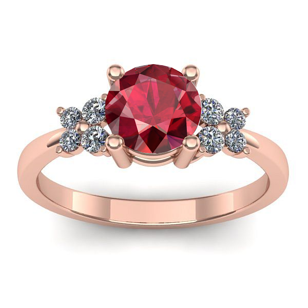 Inel cu rubin rotund