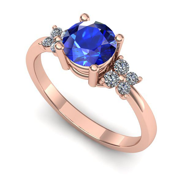 Inel din aur roz cu safir