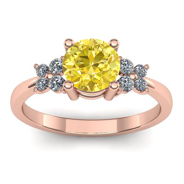 Inel de logodna cu safir galben rotund