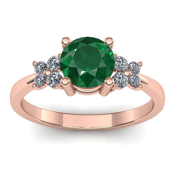 Inel de logodna cu smarald rotund