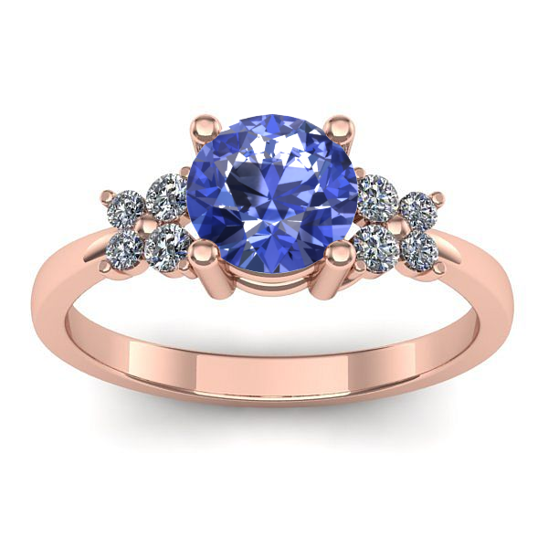 Inel logodna cu tanzanit rotund