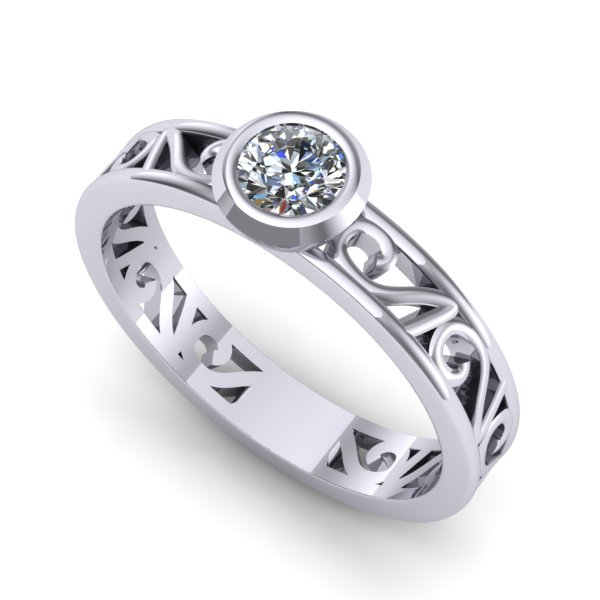 Inel din aur alb cu diamant