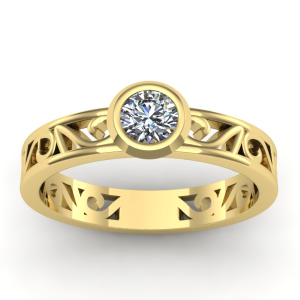 Inel logodna cu diamant rotund