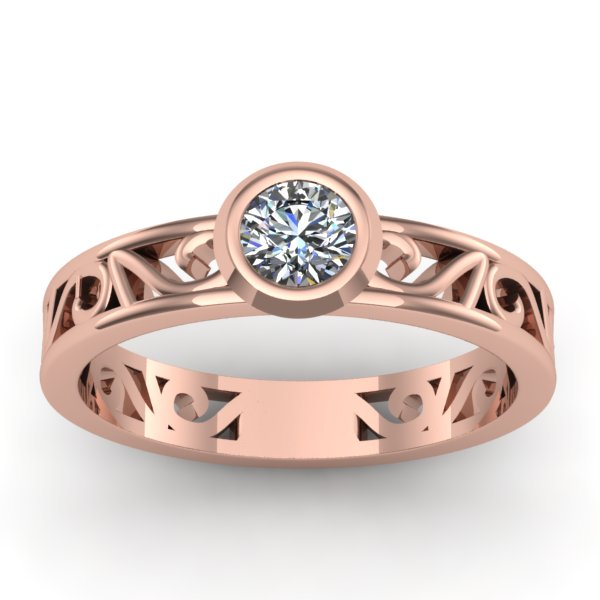 Inel de logodna cu diamant rotund