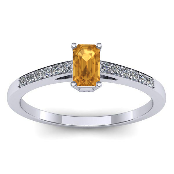 Inel cu citrin dreptunghiular