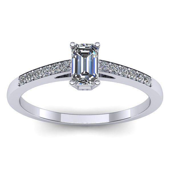 Inel de logodna cu diamant emerald cut