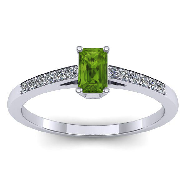 Inel de logodna cu peridot dreptunghiular