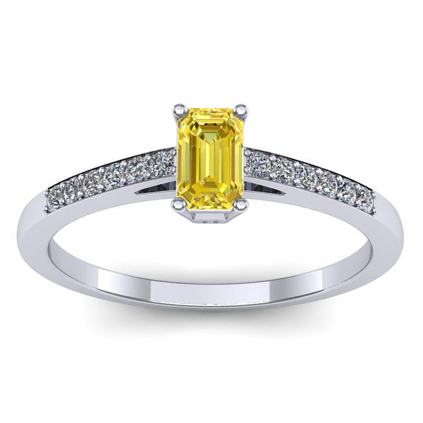 Inel cu safir galben dreptunghiular