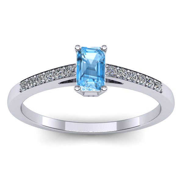 Inel de logodna cu topaz blue dreptunghiular
