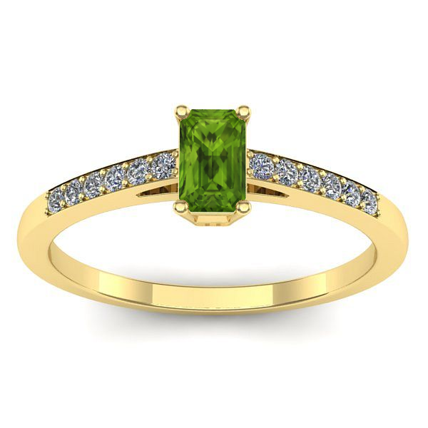 Inel cu peridot dreptunghiular