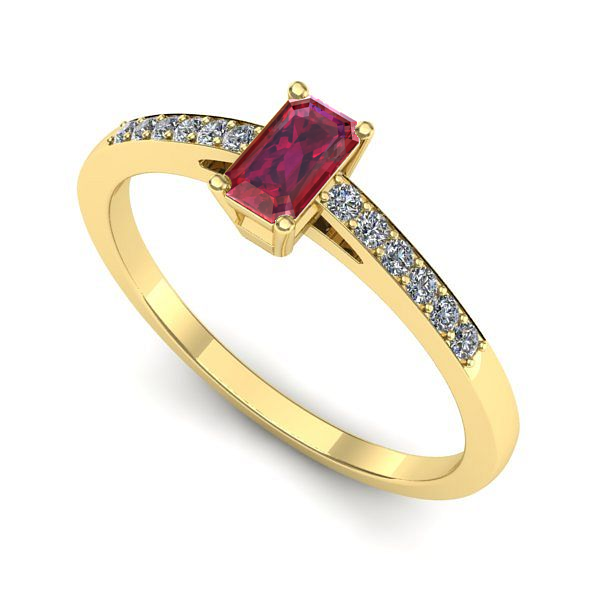 Inel de logodna din aur galben cu rubin