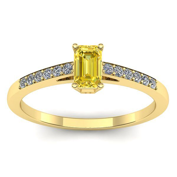 Inel de logodna cu safir galben dreptunghiular