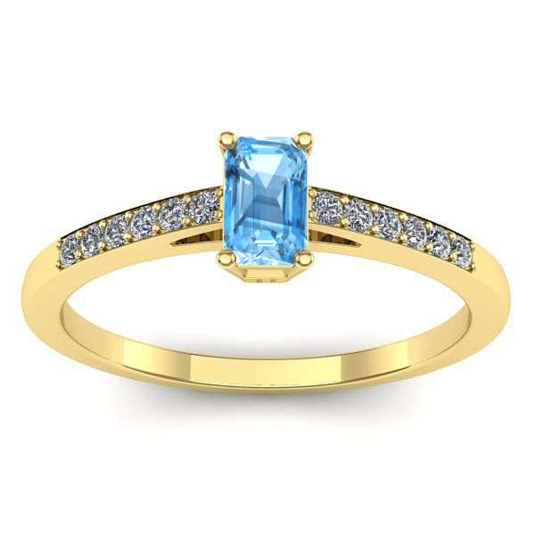 Inel logodna cu topaz blue dreptunghiular