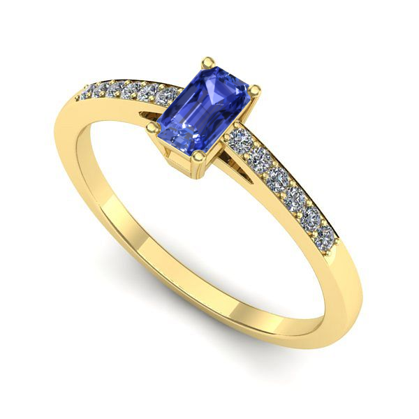 Inel de logodna din aur galben cu tanzanit
