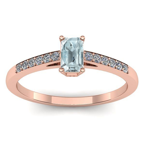 Inel cu aquamarin dreptunghiular