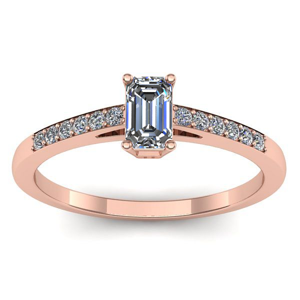 Inel de logodna cu diamant emerald cut