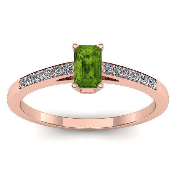 Inel cu peridot dreptunghiular