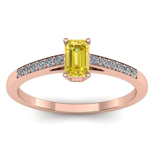 Inel cu safir galben dreptunghiular