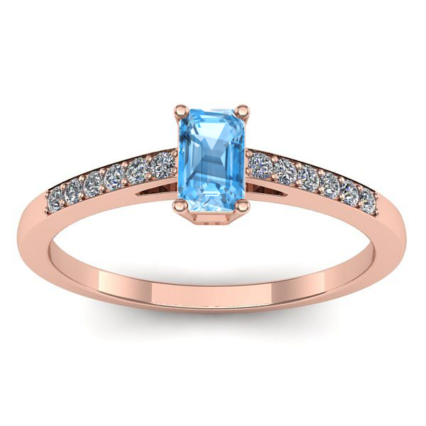 Inel logodna cu topaz blue dreptunghiular