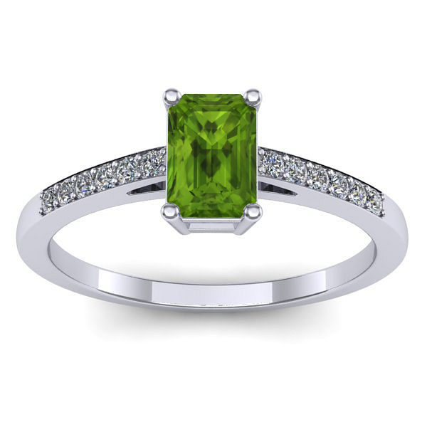 Inel logodna cu peridot dreptunghiular