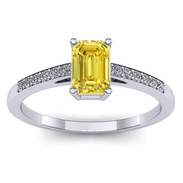 Inel cu safir galben dreptunghiular