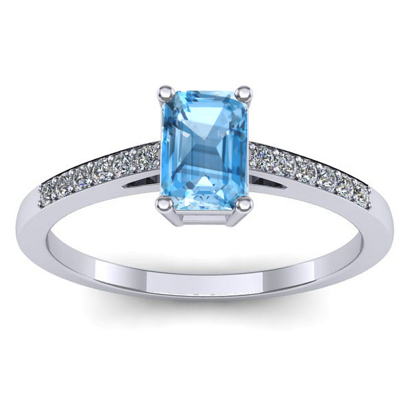 Inel cu topaz blue dreptunghiular