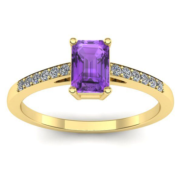 Inel logodna cu ametist dreptunghiular