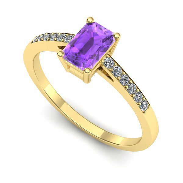 Inel din aur galben cu ametist