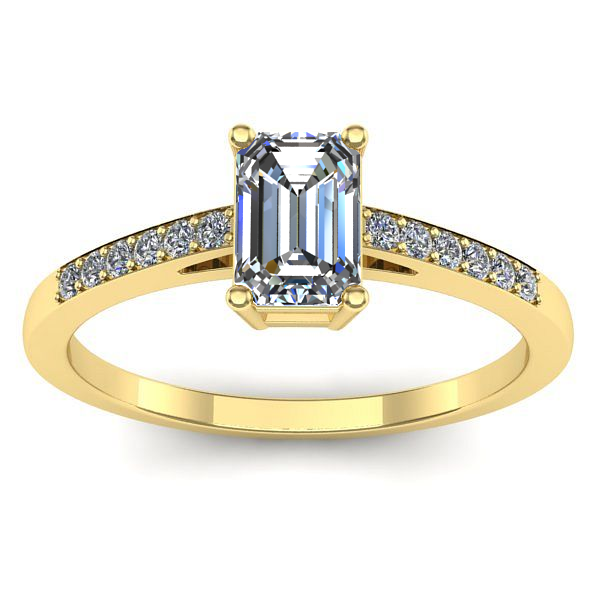 Inel de logodna cu diamant emerald cut