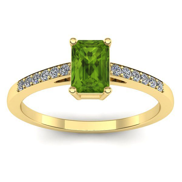 Inel cu peridot dreptunghiular
