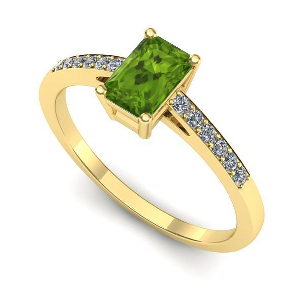 Inel din aur galben cu peridot