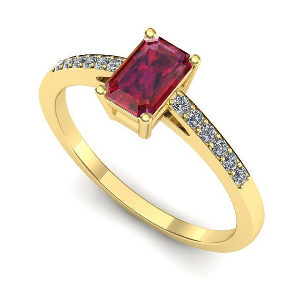 Inel din aur galben cu rubin