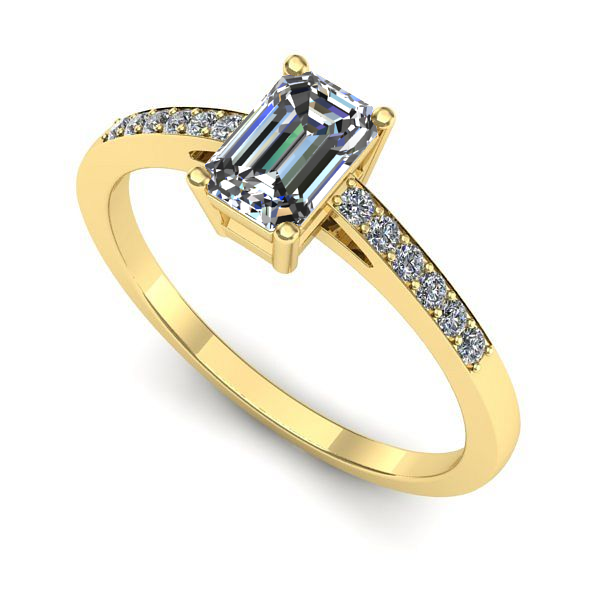 Inel de logodna din aur galben cu safir alb